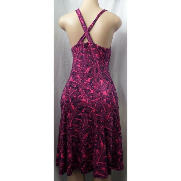 "BANANA REPUBLIC" BERRY & BLUE FLORAL CASUAL CAREER SLEEVESS MIDI DRESS XS NWT - Picture 3 of 4